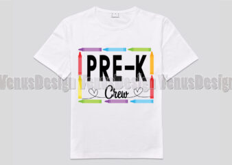 Pre K Crew Tshirt Design, Editable Design