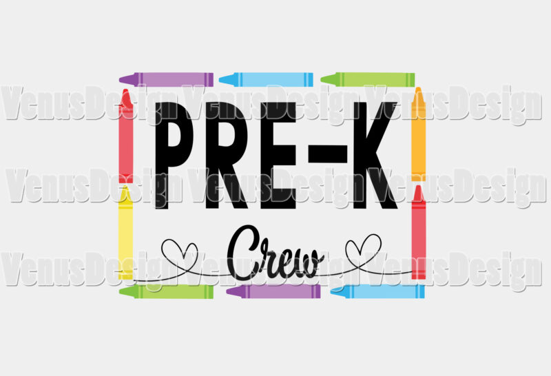 Pre K Crew Tshirt Design, Editable Design