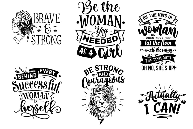 Strong Independent Woman/ Motivational Female / Life Quotes Feminism Girl Power Huge Bundle Top Seller