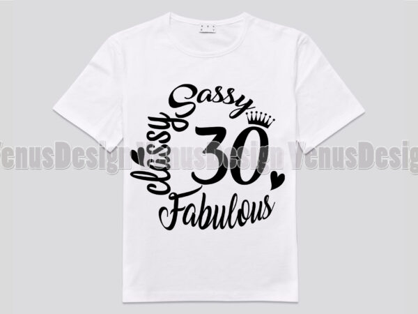 Sassy classy fabulous 30 birthday editable design