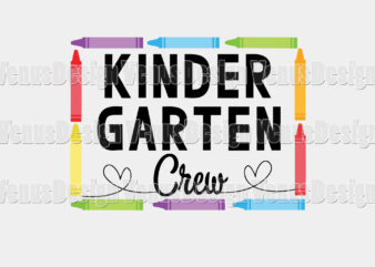 Kindergarten Crew Tshirt Design, Editable Design