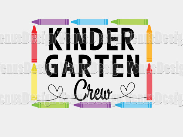 Kindergarten crew tshirt design, editable design