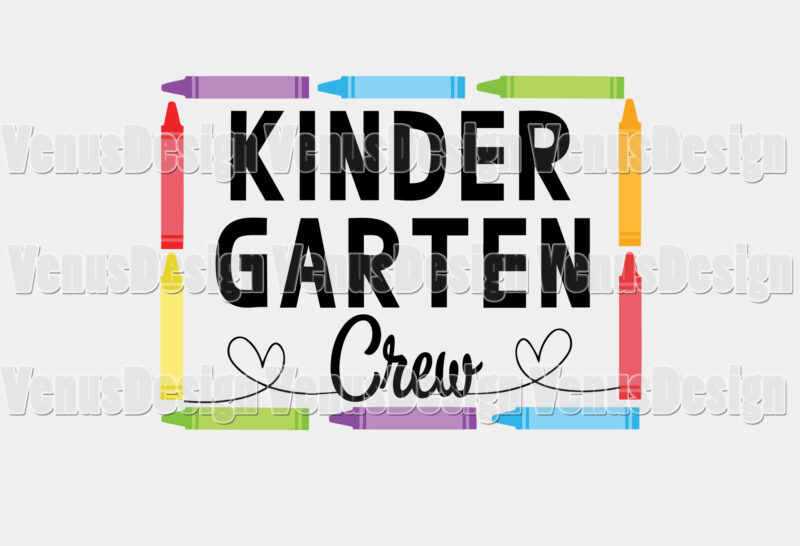 Kindergarten Crew Tshirt Design, Editable Design