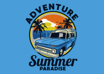 ADVENTURE SUMMER t shirt vector