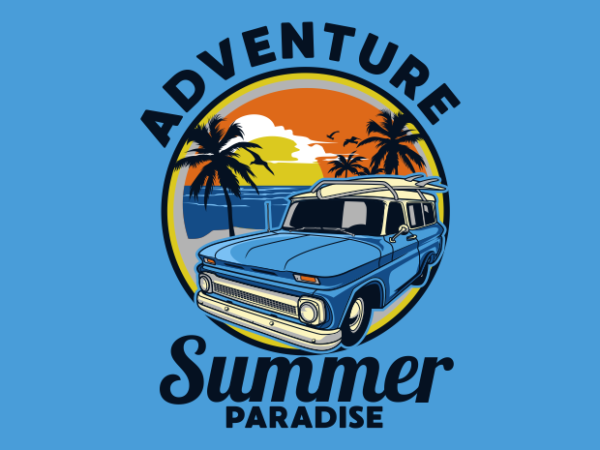 Adventure summer t shirt vector