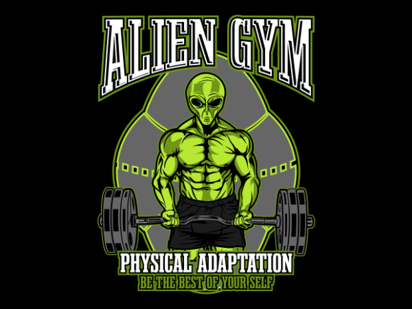 Alien gym t shirt vector