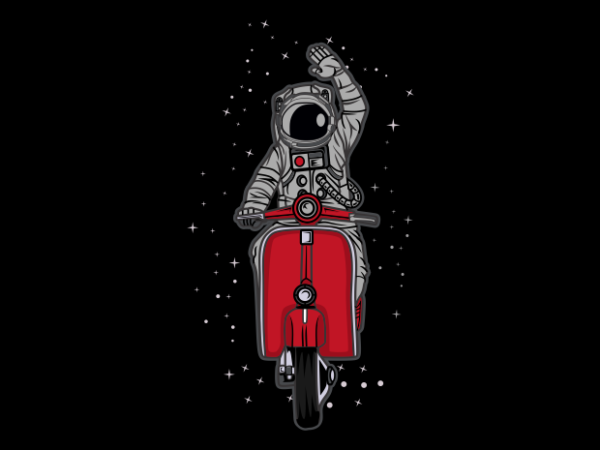 Astronaut ride scooter t shirt vector