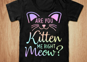 Are you Kitten Me Right Meow?, Funny cat tshirt, Cat T-Shirt, Meow tshirt, Crazy cat tshirt, Cat sweatshirts & hoodies