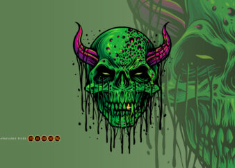 Zombie Evil Skull Halloween Illustrations