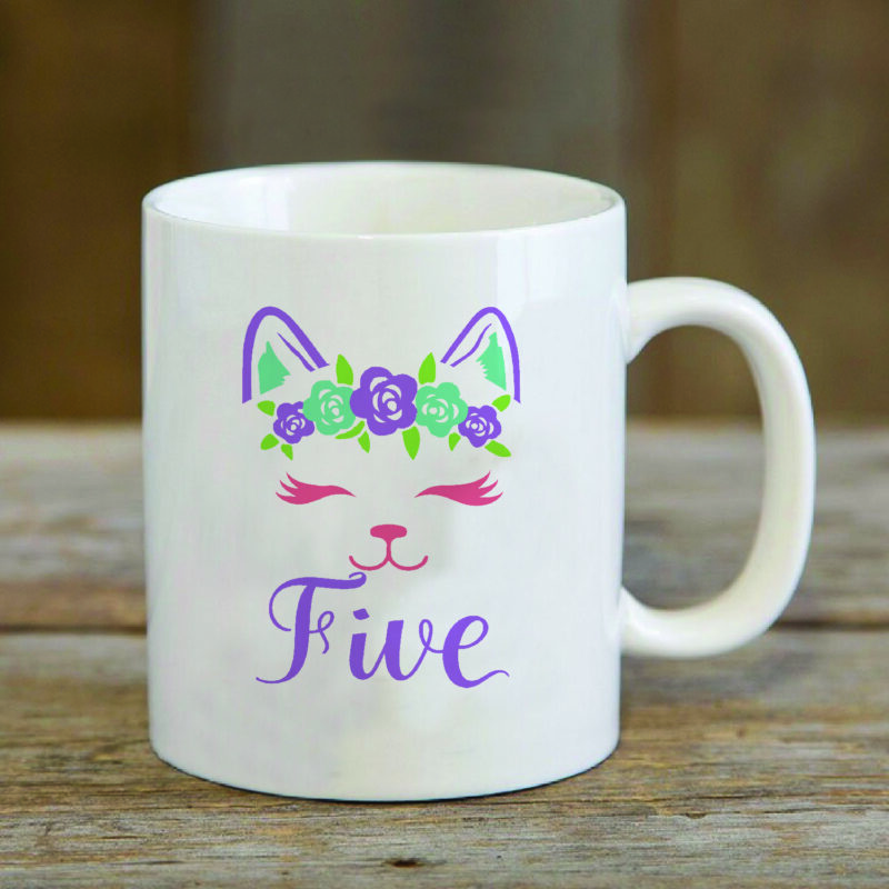 Five Birthday Cat Gifts, Shirt For Birthday Kids Svg File Diy Crafts Svg Files For Cricut, Silhouette Sublimation File