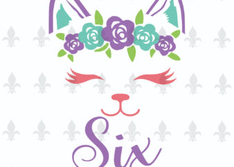 Six Birthday Cat Gifts, Shirt For Birthday Kids Svg File Diy Crafts Svg Files For Cricut, Silhouette Sublimation File