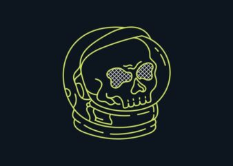 Astronaut Skull of Space t shirt vector