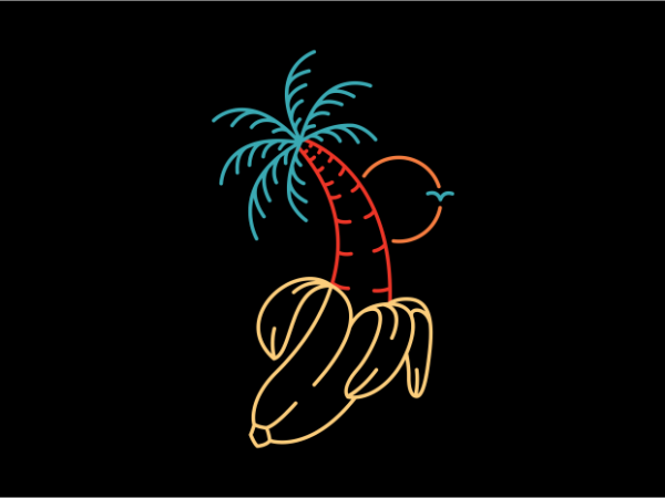 Summer banana t shirt template vector