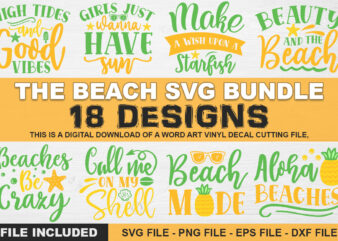 The Beach SVG Bundle t shirt designs for sale