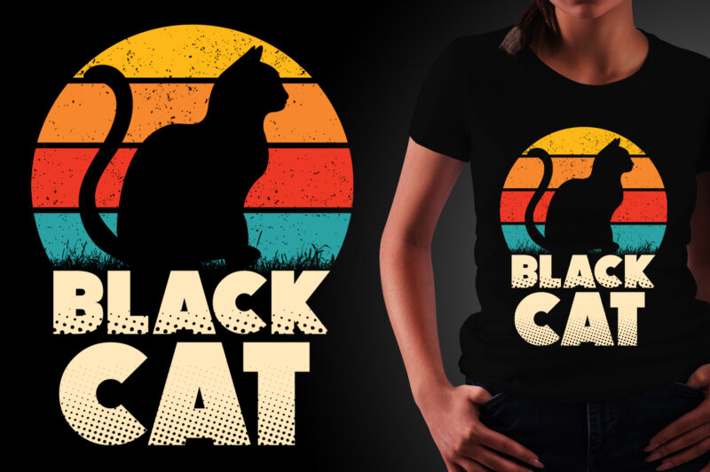 Black cat svg, Black cat vintage, cat svg, cat halloween, Black cat vector