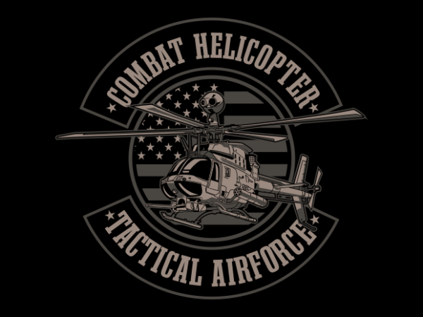 Combat helicopter t shirt vector file