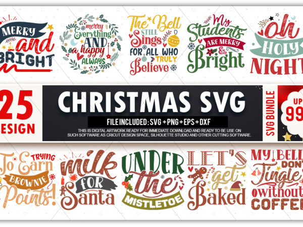 Christmas svg bundle t shirt vector file