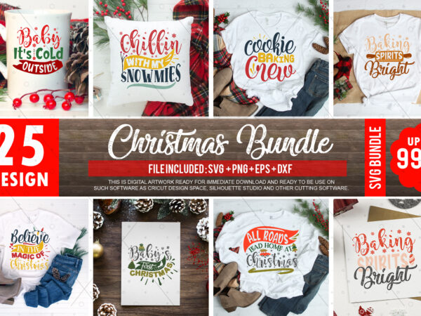 Christmas svg bundle t shirt vector file