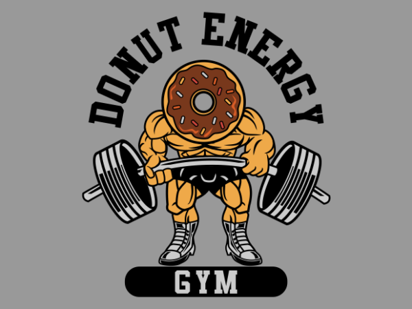 Donut gym t shirt vector illustration