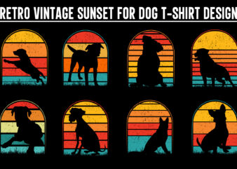 Dog Sunset Colorful, Dog svg, dog vintage design, vintage dog svg, dog design, dog vector