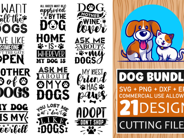 Dog svg bundle file t shirt vector illustration