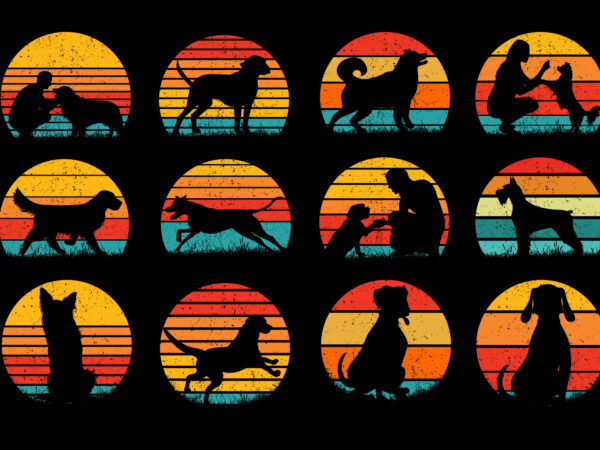 Dog sunset colorful, dog svg, dog vintage design, vintage dog svg, dog design, dog vector Dog sunset colorful, dog svg, dog vintage design, vintage dog svg, dog design, dog vector