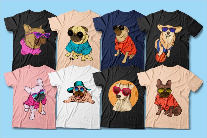 dog wearing sunglasses design