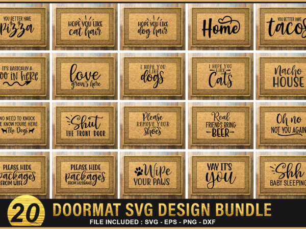 Doormat svg bundle t shirt vector illustration