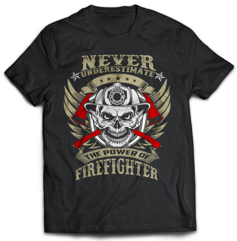 FIREFIGHTER Tshirt Designs Bundle Editable