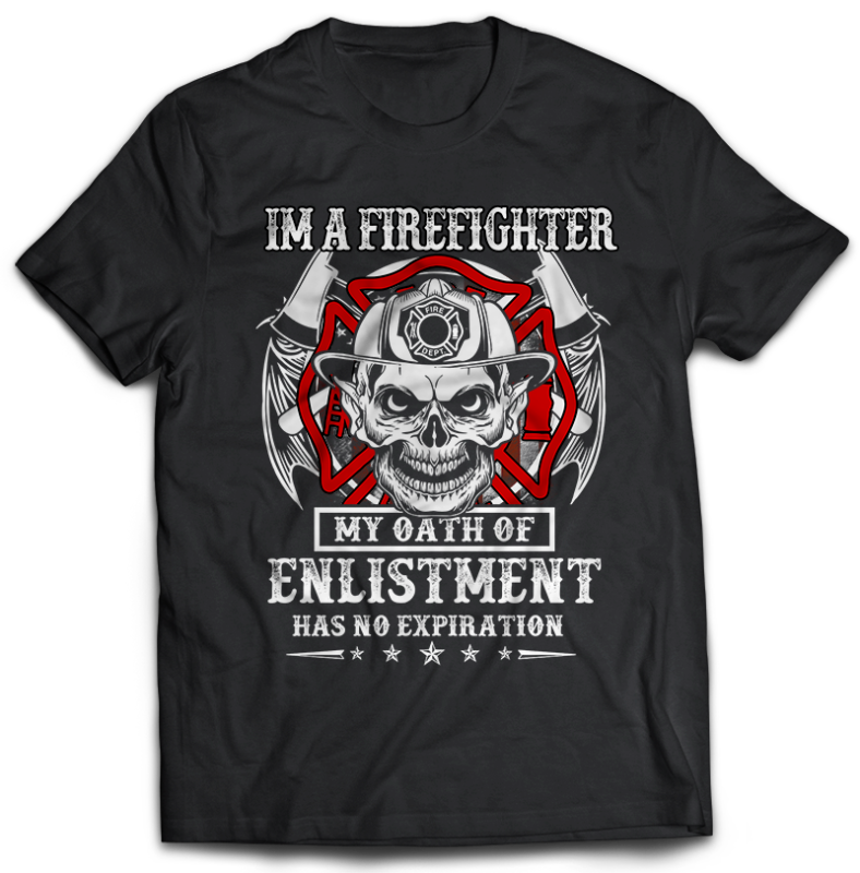 FIREFIGHTER Tshirt Designs Bundle Editable