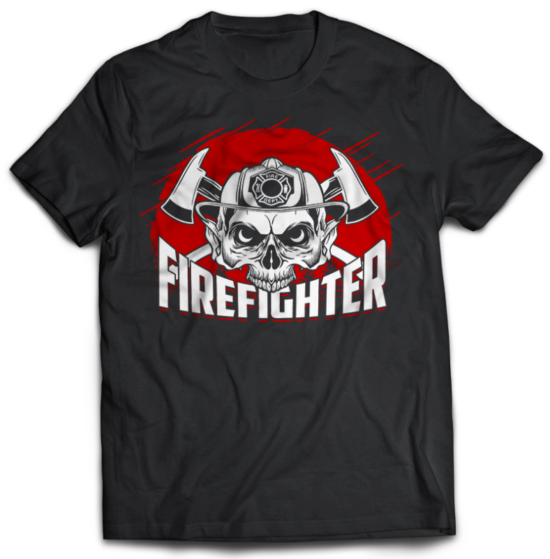 FIREFIGHTER Tshirt Designs Bundle Editable