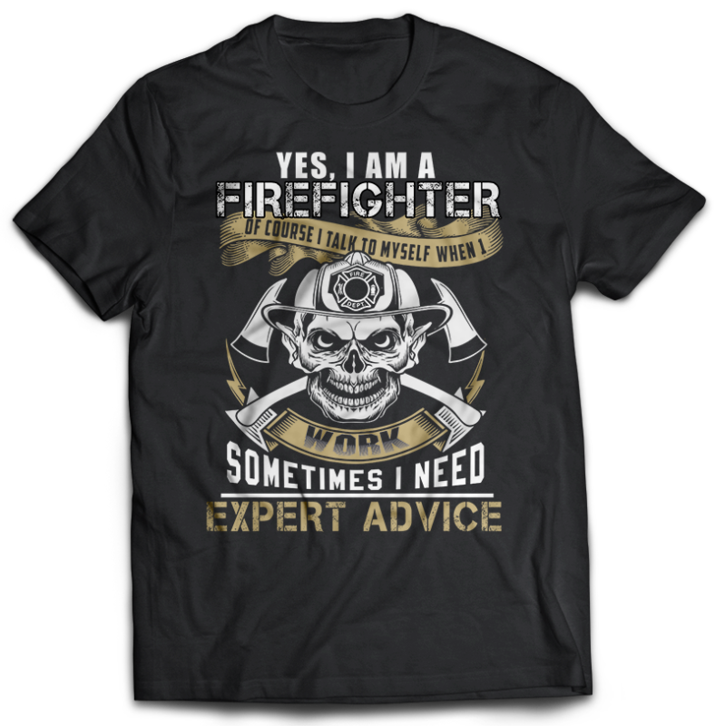 FIREFIGHTER Tshirt Designs Bundle Editable