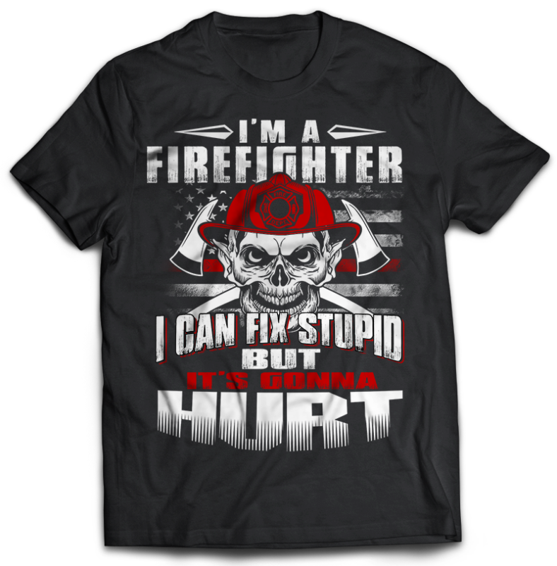 FIREFIGHTER Tshirt Designs Bundle Editable