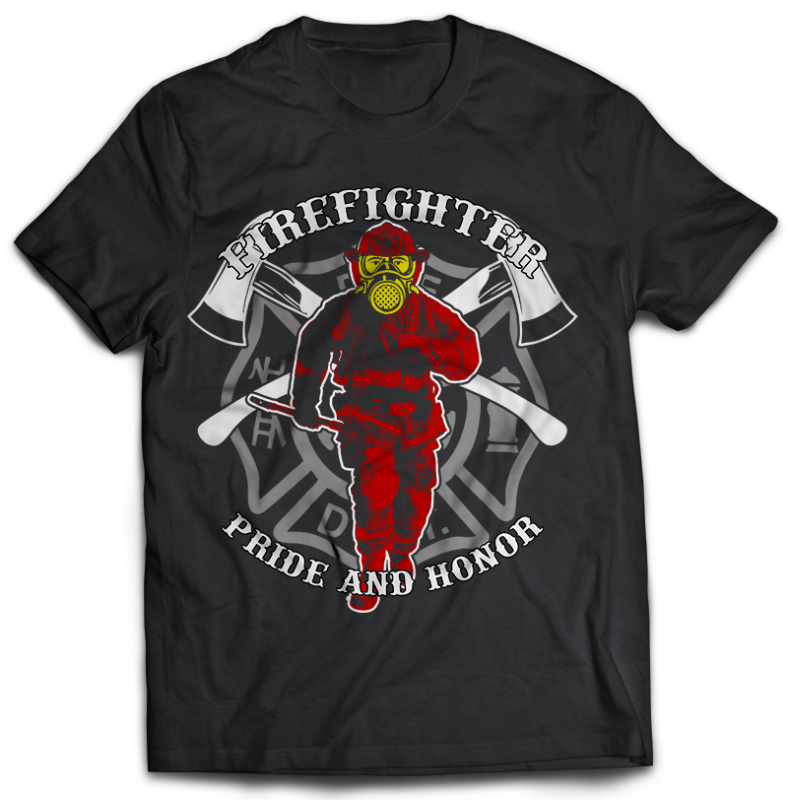 FIREFIGHTER Tshirt Designs Bundle Editable