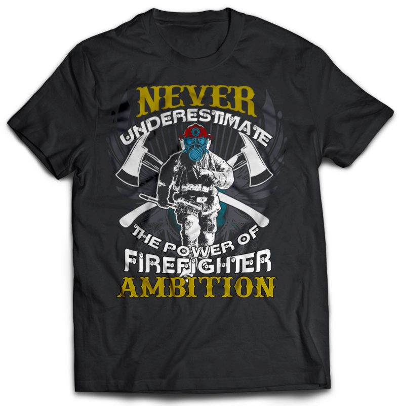 FIREFIGHTER Tshirt Designs Bundle Editable