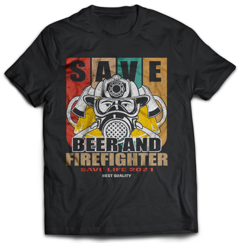 FIREFIGHTER Tshirt Designs Bundle Editable