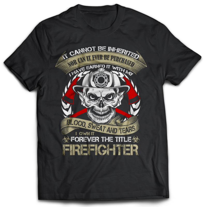 FIREFIGHTER Tshirt Designs Bundle Editable