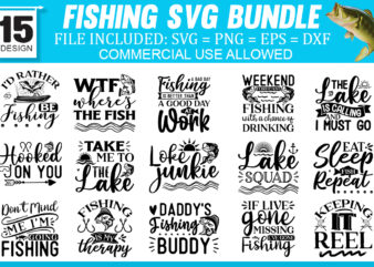 Fishing SVG Bundle File t shirt graphic design