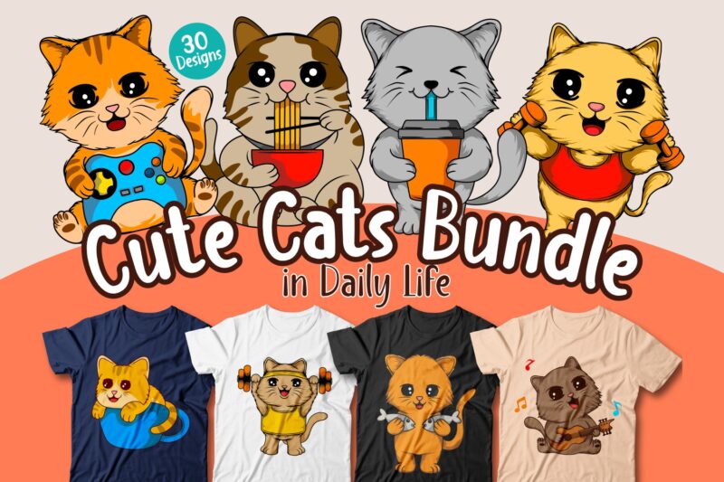Cute cats cartoon bundle