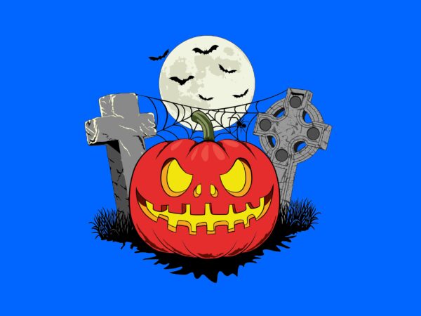 Halloween pumpkin vector t-shirt design for commercial use