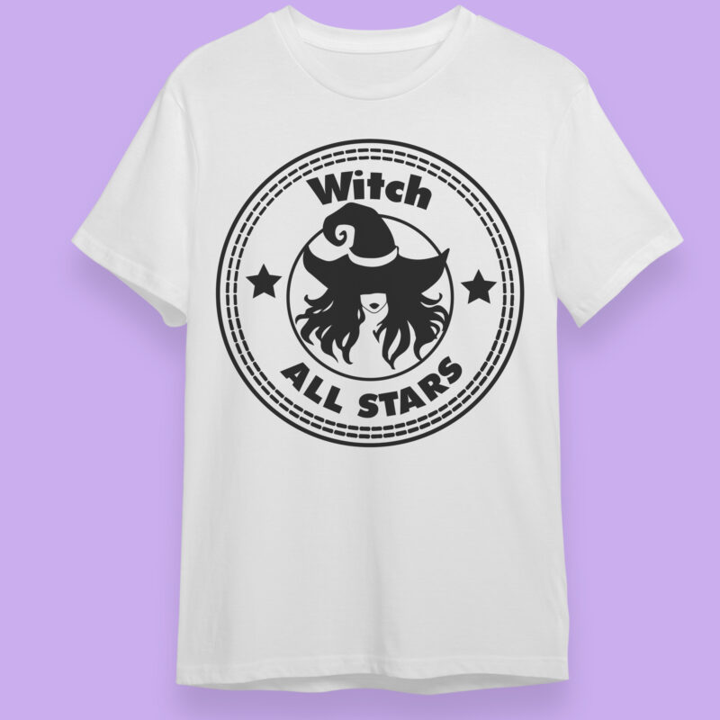 Witch All Stars Halloween gifts, Shirt For Halloween Svg File Diy Crafts Svg Files For Cricut, Silhouette Sublimation Files