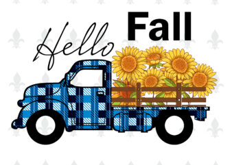 Hello Fall Blue Plaid Car Gifts, Shirt For Fall Svg File Diy Crafts Svg Files For Cricut, Silhouette Sublimation Files