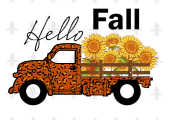 Hello Fall Leopard Skin Car Gifts, Shirt For Fall Svg File Diy Crafts Svg Files For Cricut, Silhouette Sublimation Files