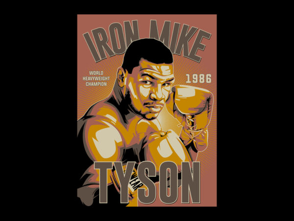 Iron mike tyson t shirt design for sale