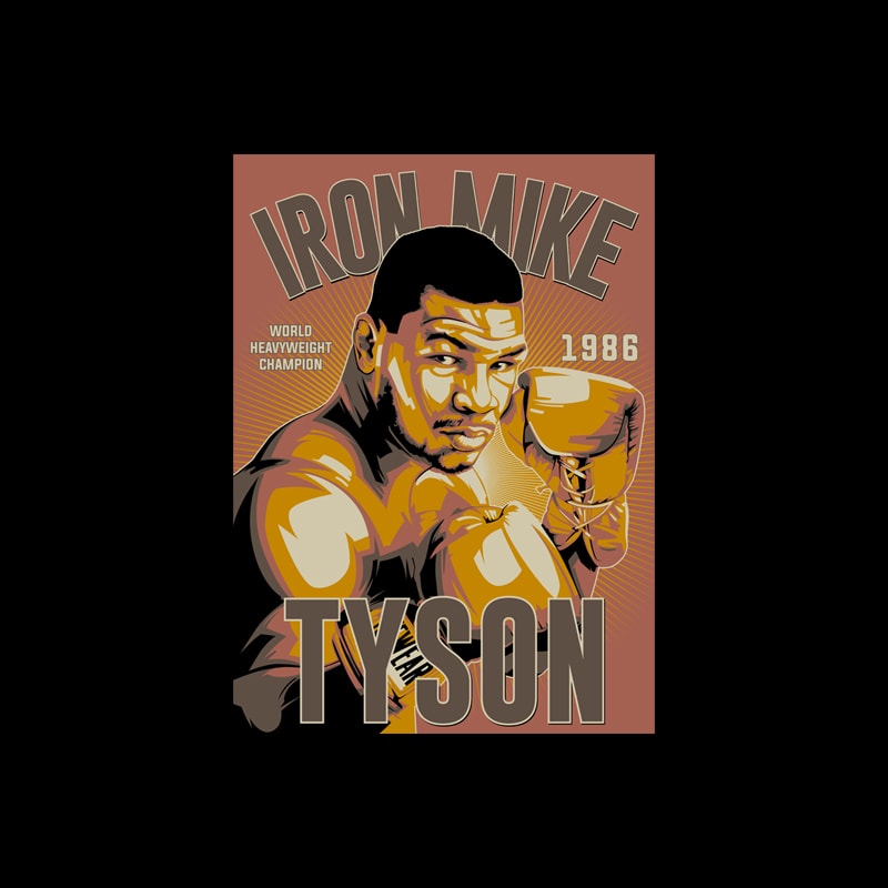 Mike Tyson Mens Printed Printed T-Shirt Boxing Design Iron Gym Training top MU 