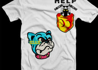 Funny Dog and Cat Svg, Cat hiding in a Pocket t-shirt design, Animals, Cat Svg, Dog Svg, Dog Png, Kitten Svg, Pocket Svg