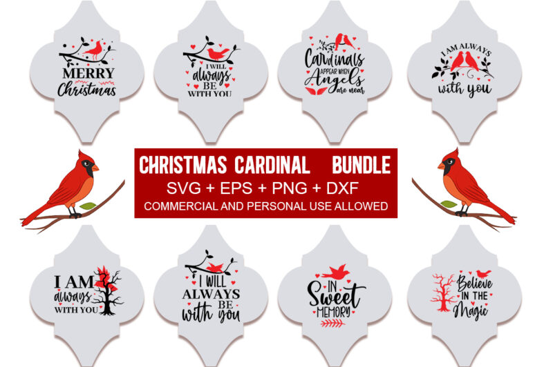 Christmas Cardinal SVG Bundle