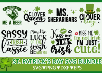 St Patrick’s SVG Bundle t shirt template vector