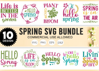Spring SVG Bundle t shirt template vector