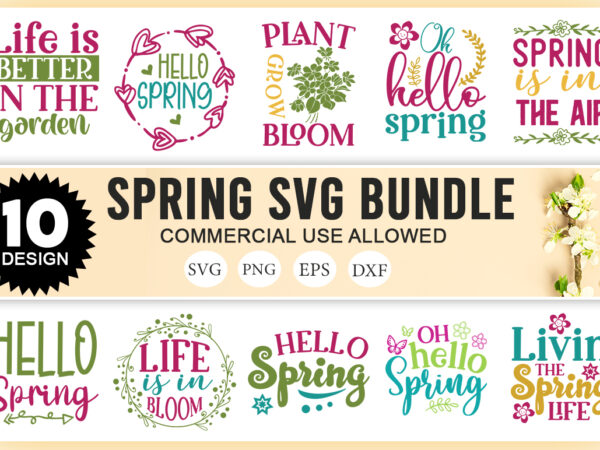 Spring svg bundle t shirt template vector